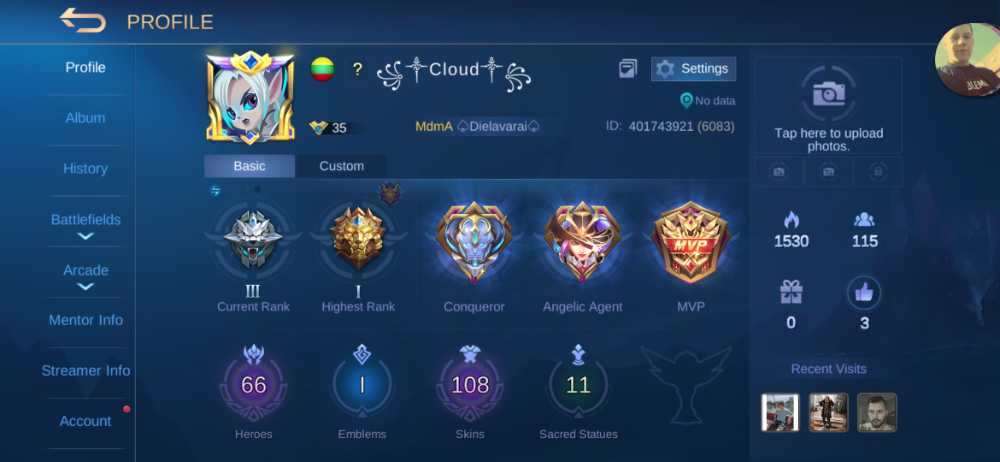 Sell mobile legends account one owner