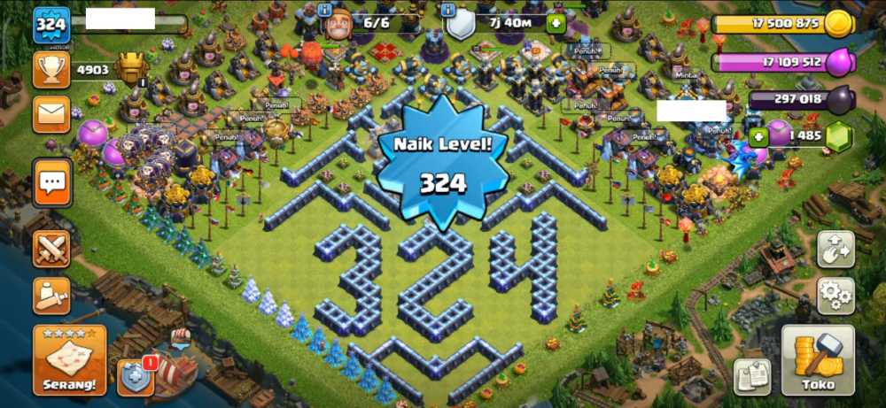 TH13 LEVEL 324 BH 9 HERO MAX WAR STAR 3359